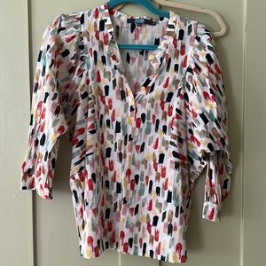 Anthropologie / Eva Franco Brushstroke Print Blouse